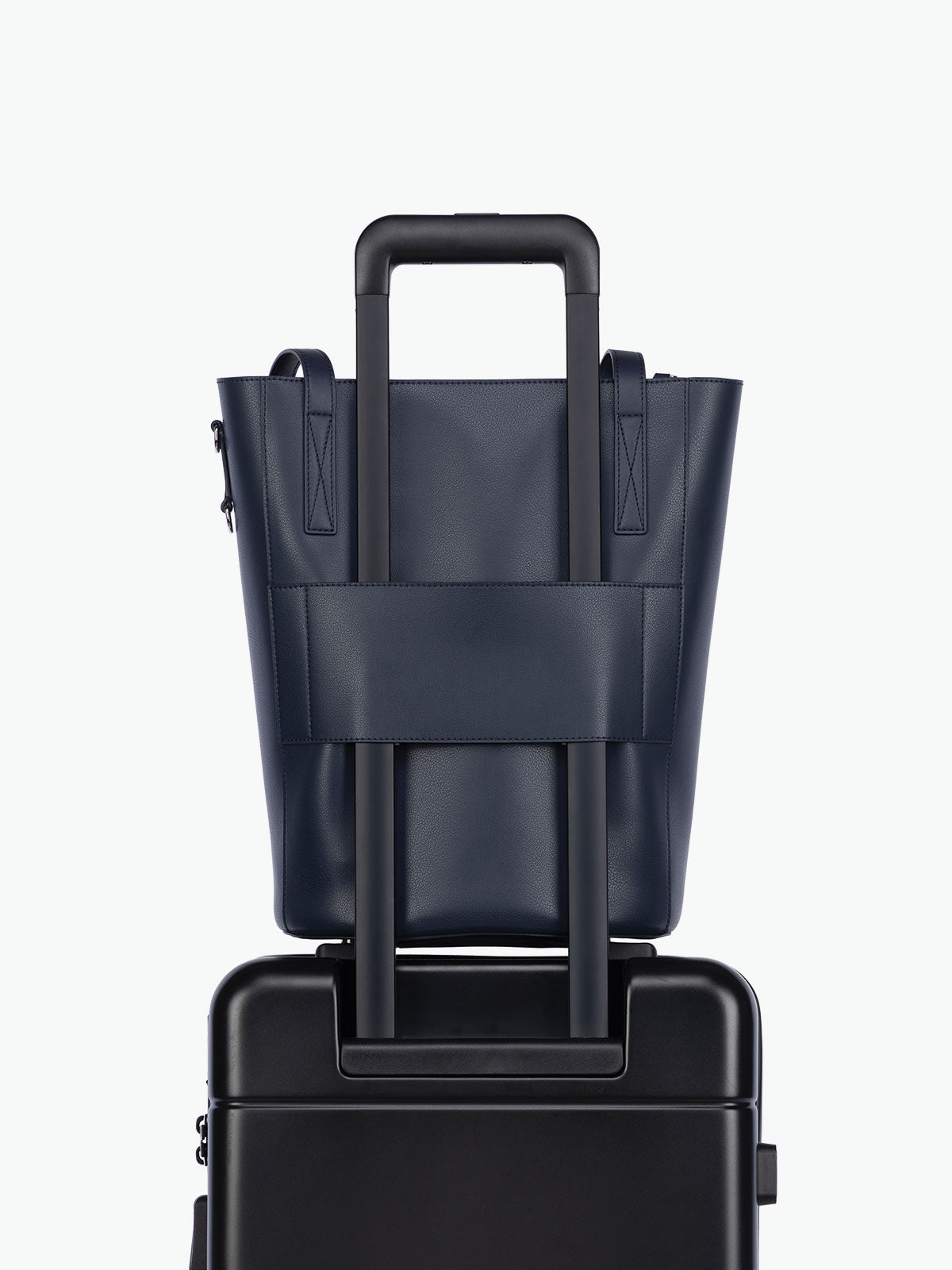 CALPAK Haven 14" Haven Laptop Tote in dark blue Navy trolley sleeve; ABU2501-NAVY