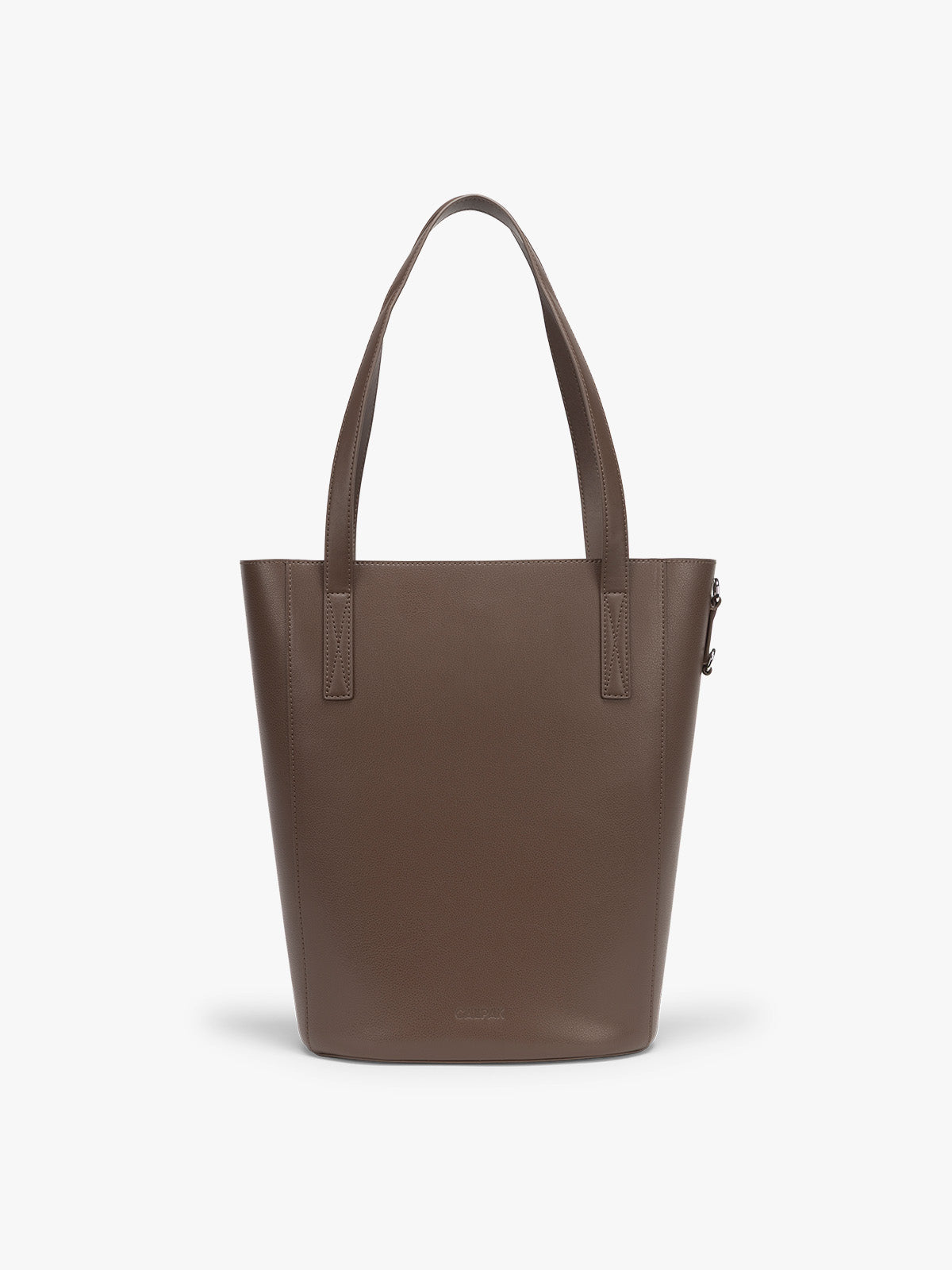 CALPAK Haven 14 inch Laptop Bucket Bag in dark brown Espresso front view; ABU2501-ESPRESSO