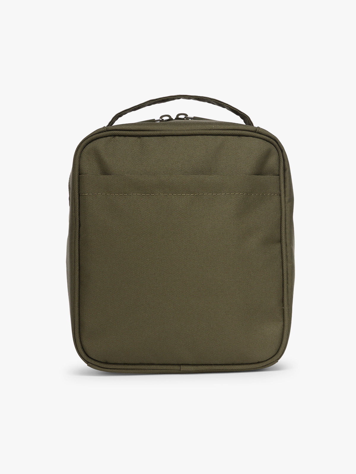 Backside of CALPAK Everything Cube in dark green MOSS; ACE2401-MOSS