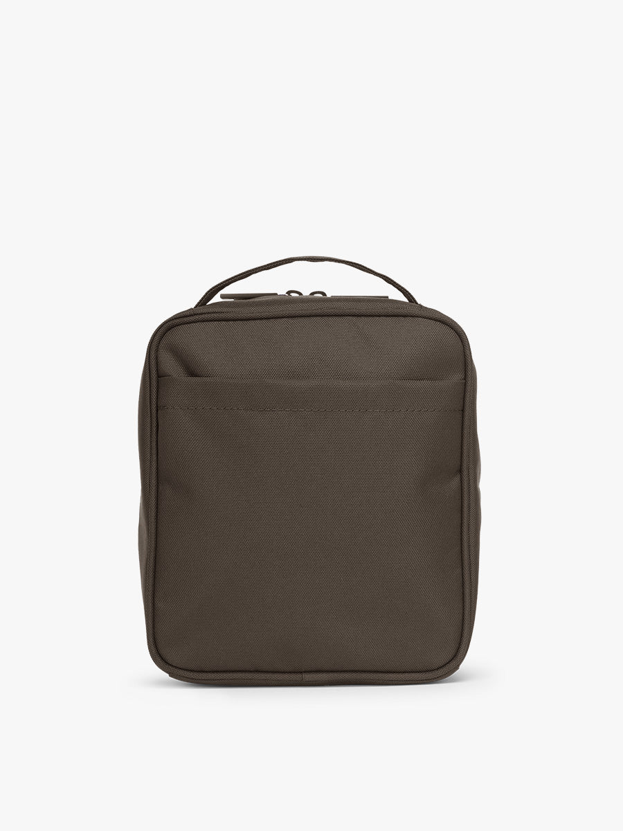 Backside of CALPAK Everything Cube in brown Mushroom; ACE2401-MUSHROOM