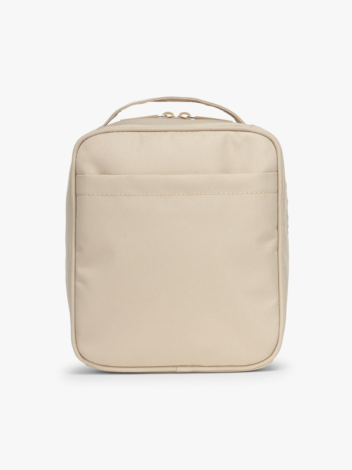 Backside of CALPAK Everything Cube in beige Oatmeal; ACE2401-OATMEAL