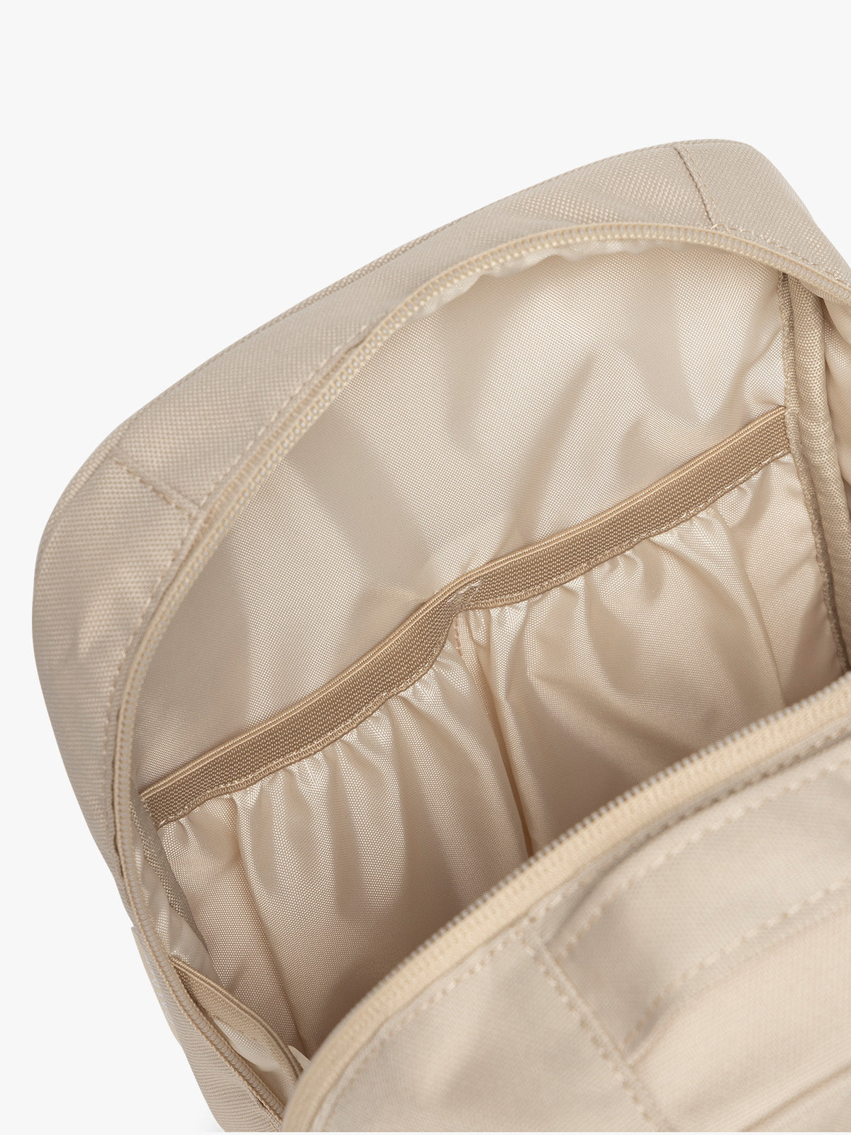 Inside of CALPAK Everything Cube in beige Oatmeal; ACE2401-OATMEAL