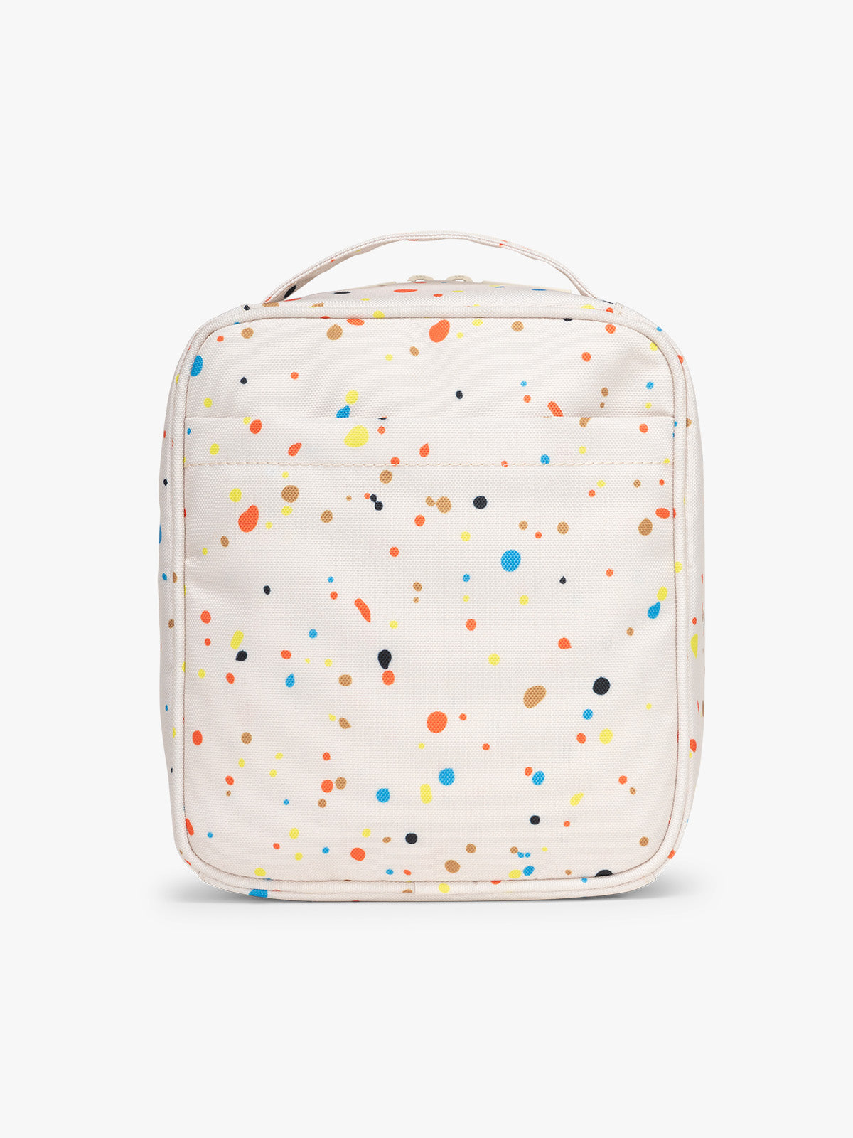 Backside of CALPAK Everything Cube in beige with speckle pattern; ACE2401-SPECKLE