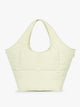CALPAK Luka Everything Laptop Tote in light green Celadon with shoulder strap on a white background; AET2601-CELADON