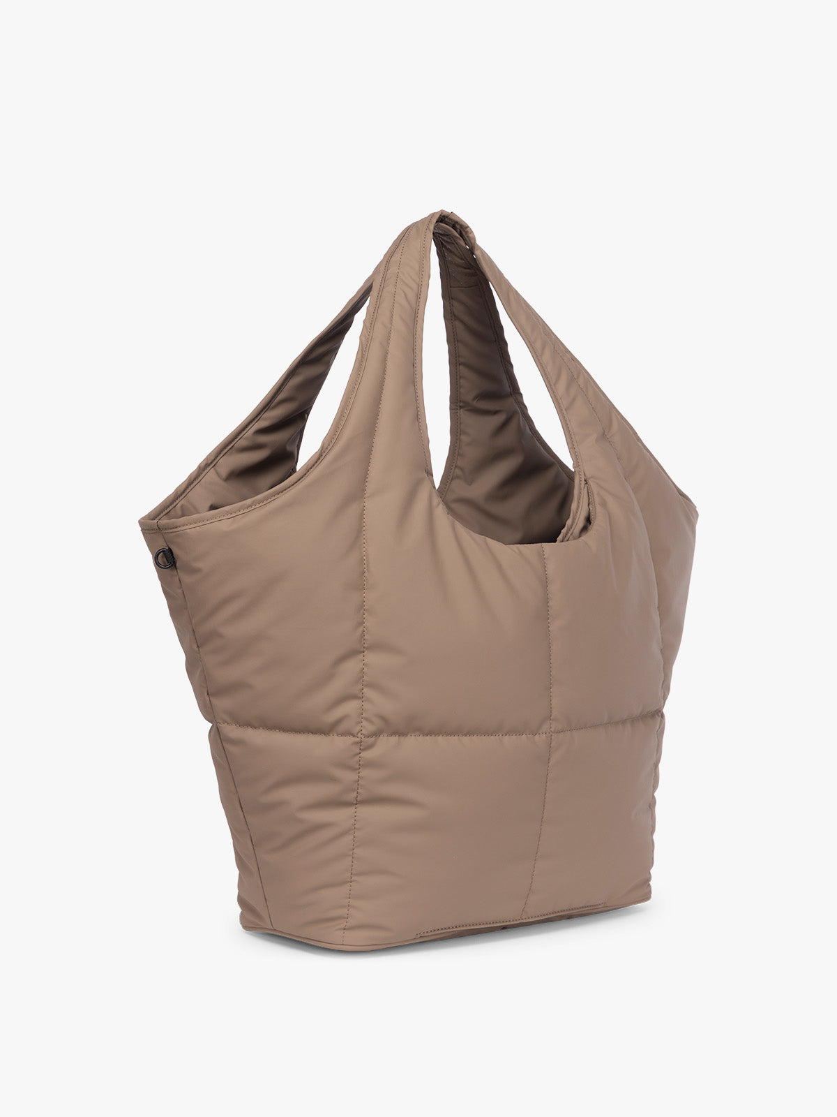 Side view of CALPAK Luka Everything Tote in brown Chocolate; AET2601-CHOCOLATE