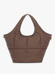 CALPAK Luka Everything Laptop tote in brown Walnut with shoulder strap on a white background; AET2601-WALNUT