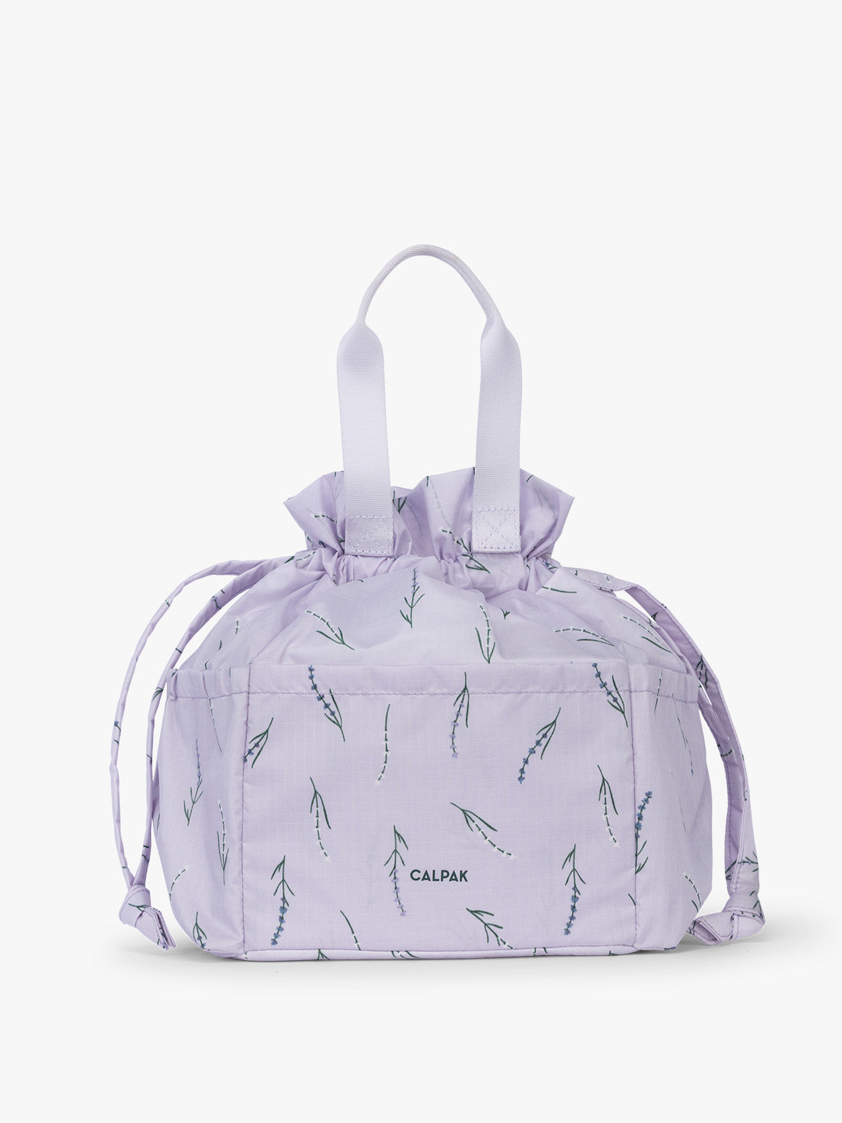 CALKPAK Insulated Lunch Bag in lavender purple with lavender flower print ; ALB2001-LAVENDER-BLOOM