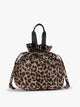 Leopard animal print of the CALPAK Insulated Lunch Bag with top handles, shown against a plain white background; ALB2001-LEOPARD