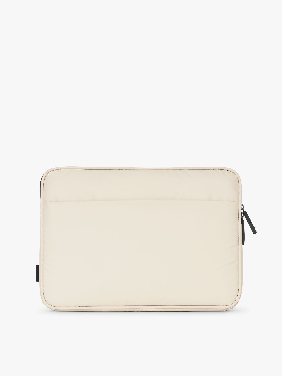 CALPAK Luka 14" Padded Laptop Sleeve with soft, puffy exterior in oatmeal; ALL2401-OATMEAL
