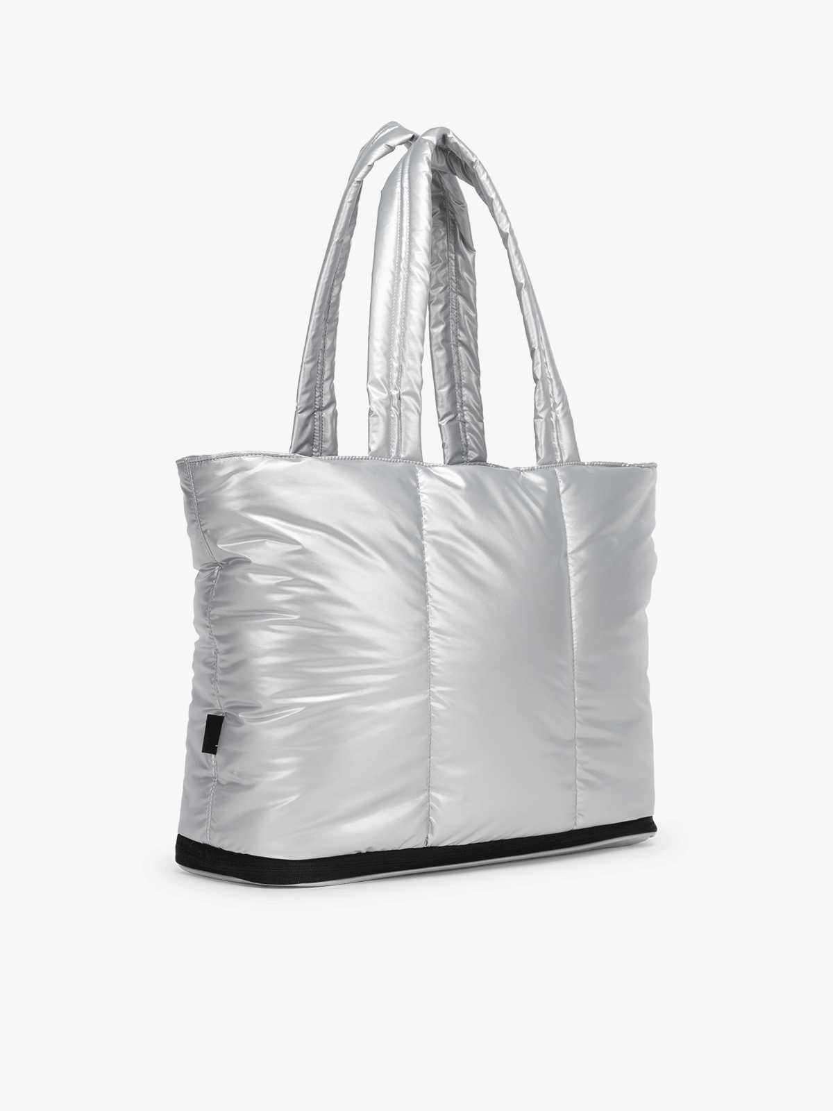 Gif of CALPAK Luka Expandable Tote in Silver; ALT2201-SILVER