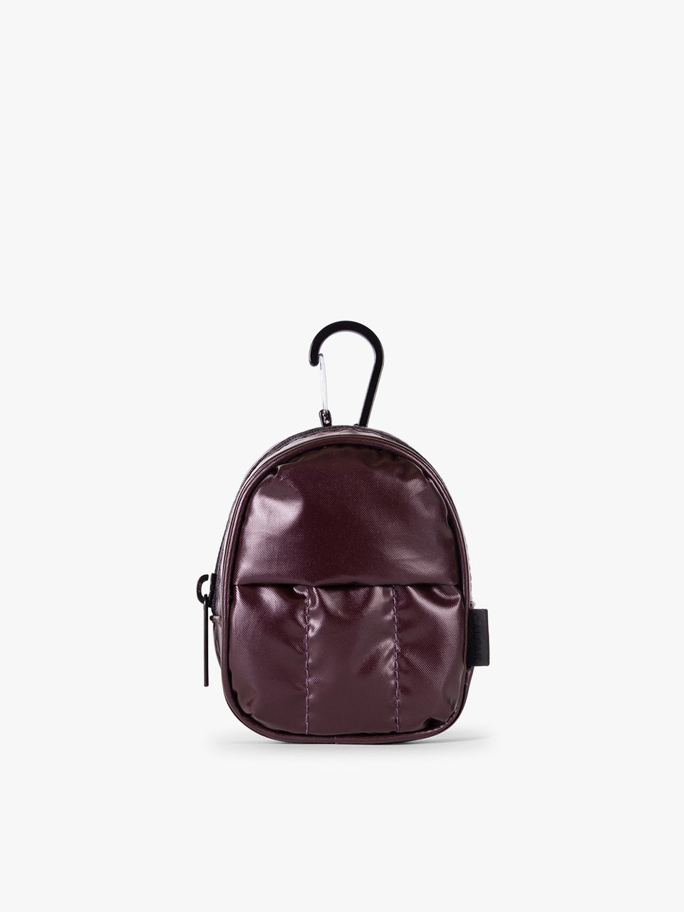 CALPAK Luka Backpack Key Pouch in maroon Glazed Dark Cherry on a white background; AMB2201-GLAZED-DARK-CHERRY