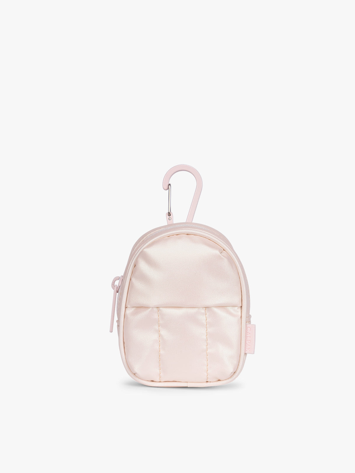 CALPAK Luka Backpack Zip Bag Charm in light pink Pearlescent; AMB2201-PEARLESCENT