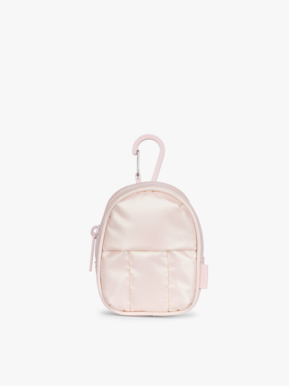 CALPAK Luka Backpack Zip Bag Charm in light pink Pearlescent; AMB2201-PEARLESCENT