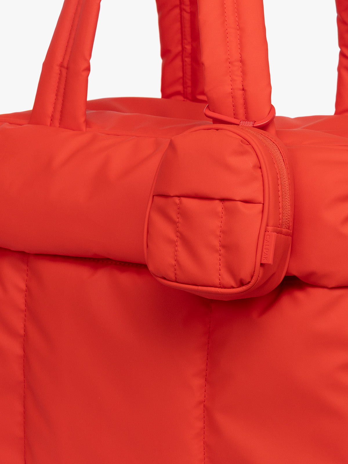 Attached CALPAK Luka Backpack Zip Bag Charm in red Tomato; AMB2201-TOMATO