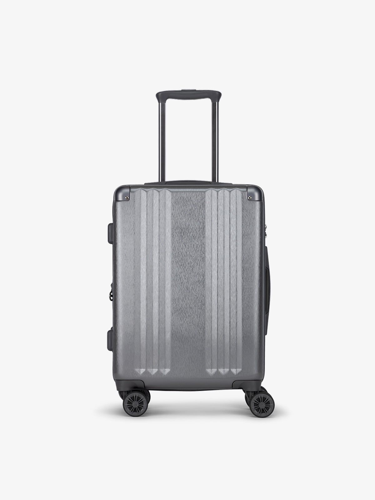 Lightweight CALPAK Ambeur carry-on luggage part of 2 piece set in metallic gray; LAM2000-GUNMETAL