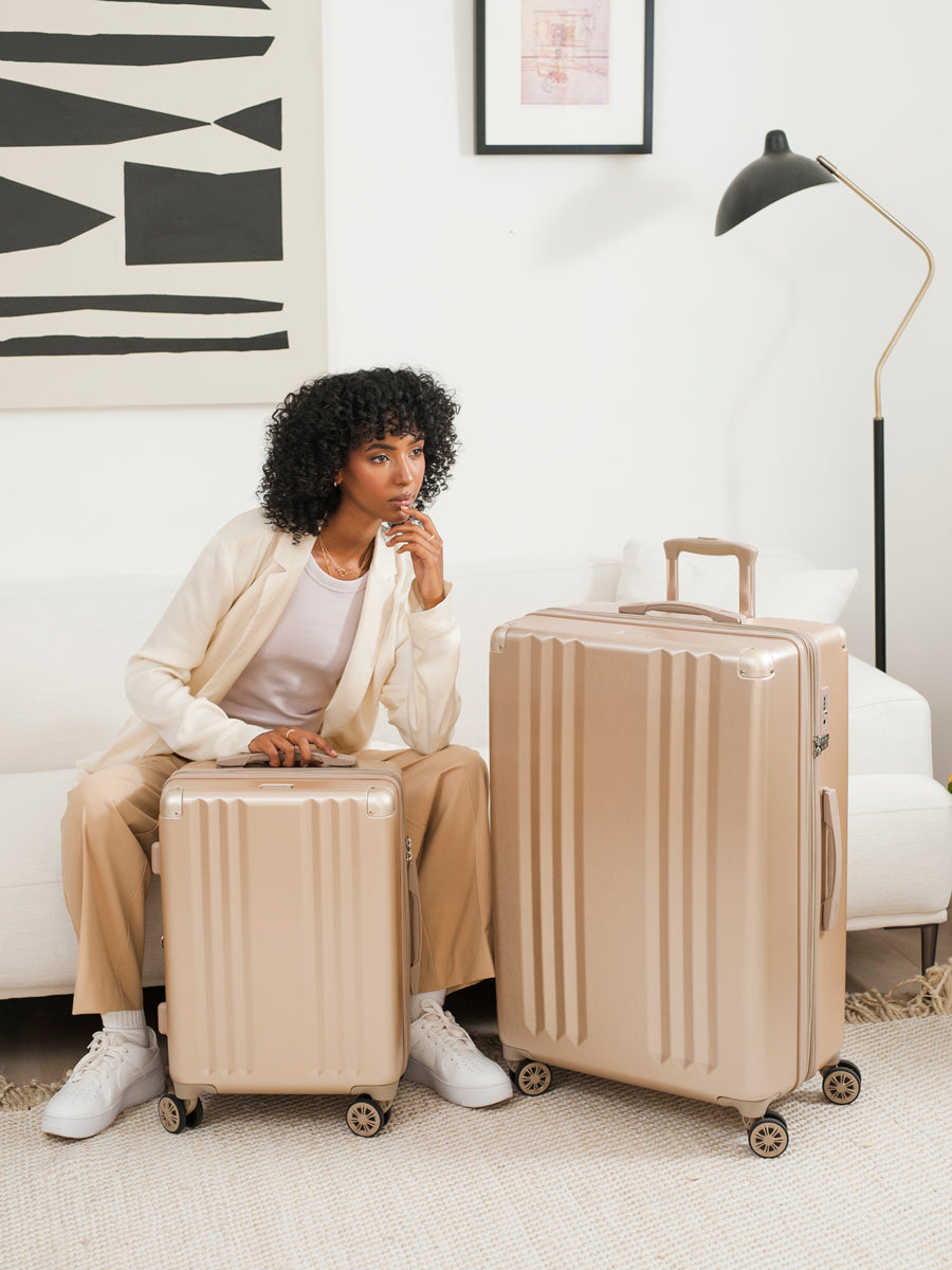 womens luggage sets in gold; LAM2000-GOLD;