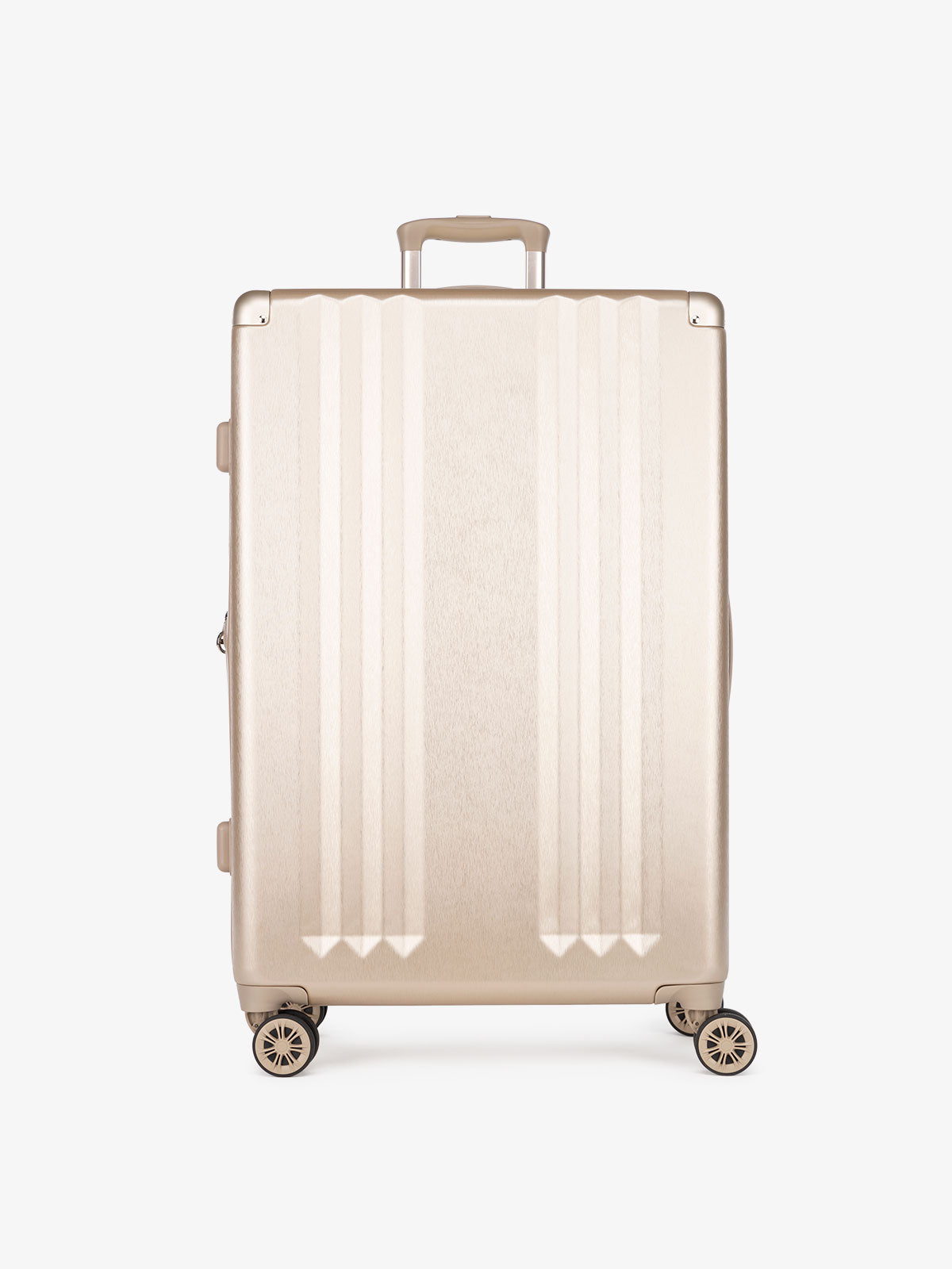large gold suitcase as part of 3 piece suitcase set; LAM3000-GOLD