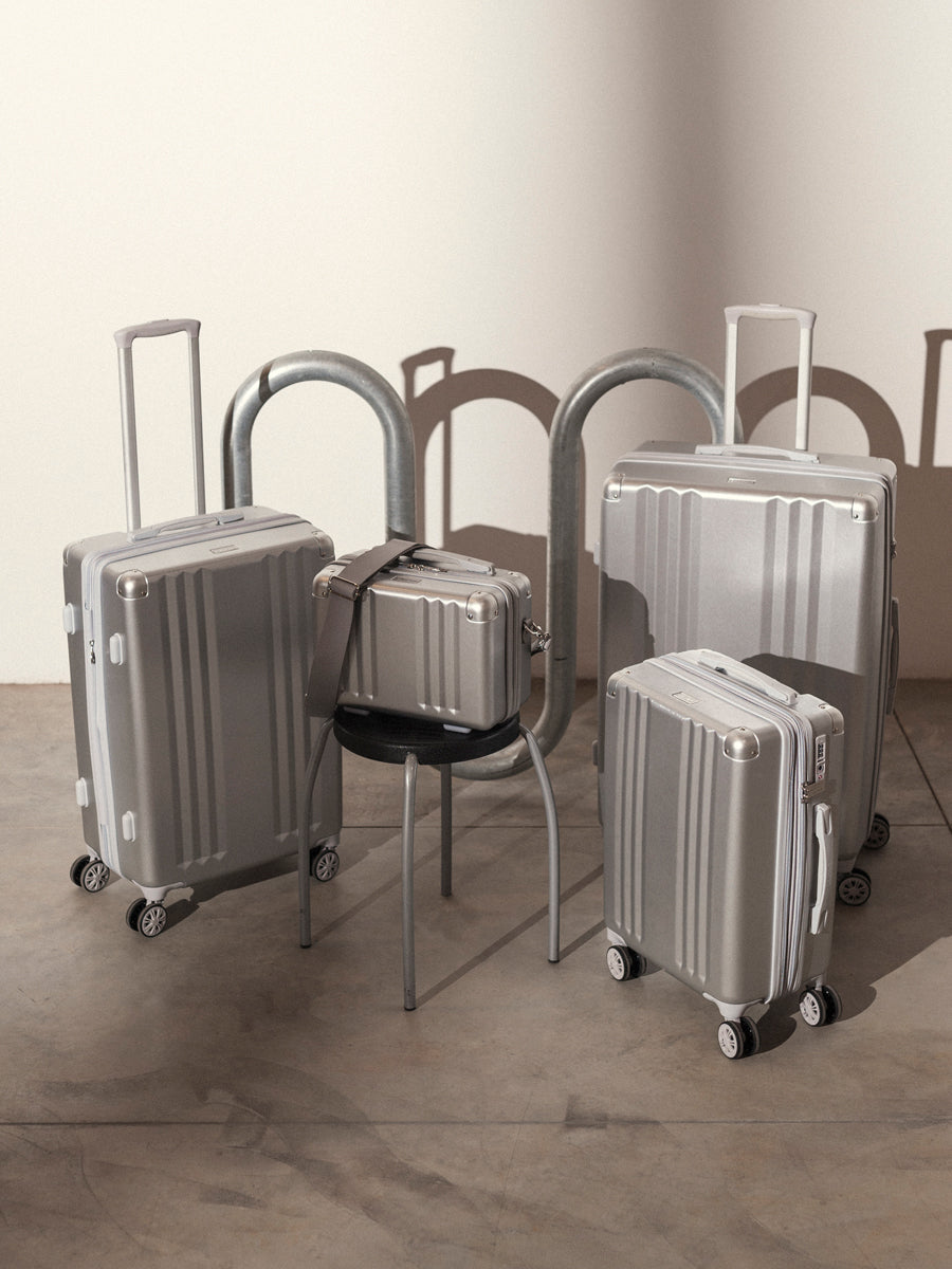 Ambeur silver luggage set; LAM3000-SILVER;