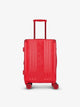 Front-facing image of CALPAK Ambeur carry-on luggage with 360 spinner wheels in metallic red; LAM1020-METALLIC-RED