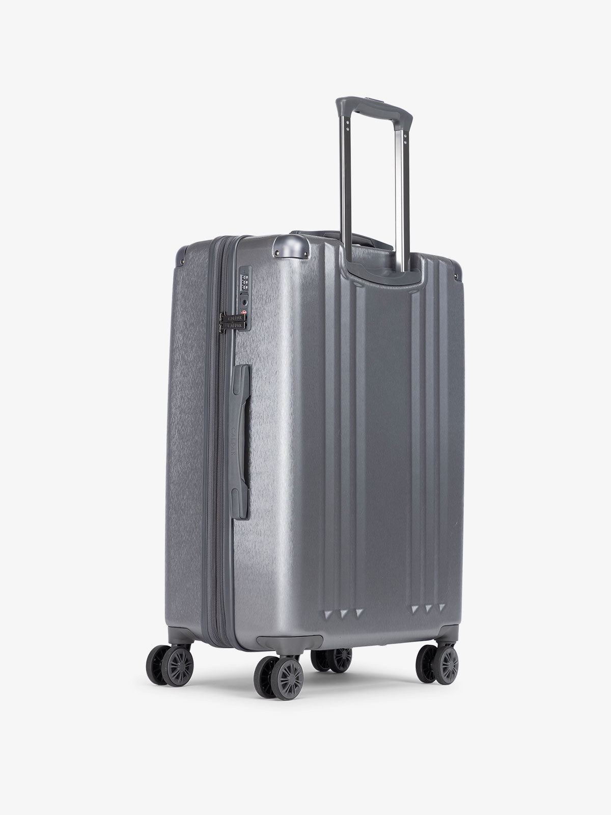 CALPAK Ambeur medium 26 inch hard shell rolling suitcase in metallic gray gunmetal; LAM1024-GUNMETAL