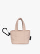 CALPAK Luka Tote Zip Bag Charm in light pink Rose Quartz  with carabiner; AMT2601-ROSE-QUARTZ
