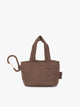 CALPAK Luka Tote Zip Bag Charm in brown Walnut with carabiner; AMT2601-WALNUT