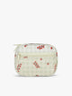CALPAK Tech Organizer in green and white gingham print with tomato print; ATC2001-CELADON-TOMATO-PICNIC