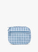CALPAK Tech Organizer in white and blue gingham pattern in French Blue Gingham; ATC2001-FRENCH-BLUE-GINGHAM