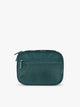 A dark teal green CALPAK Tech Organizer pouch with a front zippered pocket and top zipper, shown against a plain white background; ATC2001-KALE