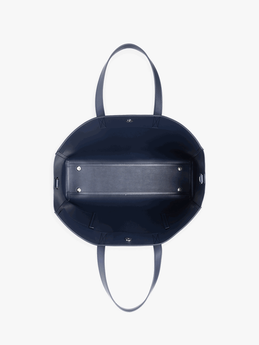 Opened gif of CALPAK Haven 16" Laptop Tote in dark blue Navy; ATO2102-NAVY