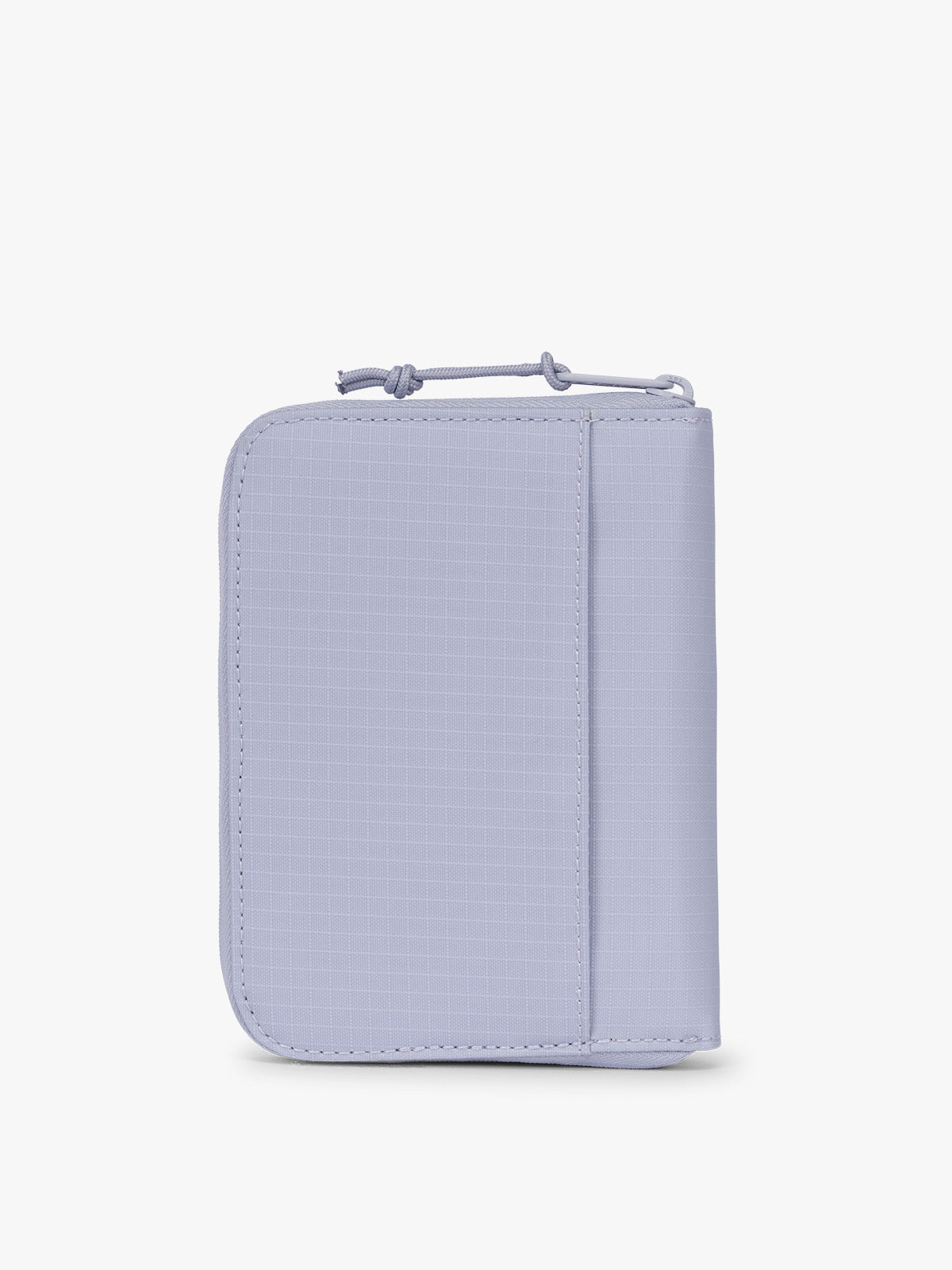 Backside of Front side of CALPAK Terra Zip Passport Wallet in light purple Sea Glass ; ATPW2501-SEA-GLASS