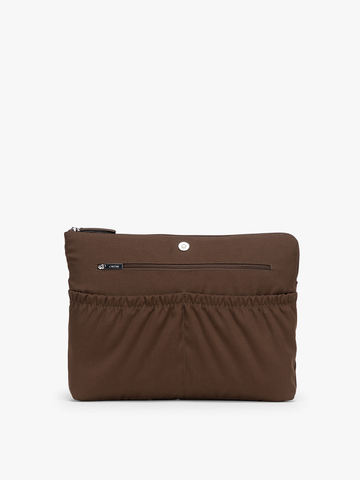 CALPAK Haven 15 inch Laptop Tote in dark brown Espresso with removable laptop sleeve with pockets; ATS2501-ESPRESSO