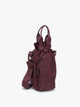 Dark burgundy CALPAK Water Bottle Holder with top handles, drawstring top, front zippered pocket, and a detachable shoulder strap; AWH2101-DARK-CHERRY