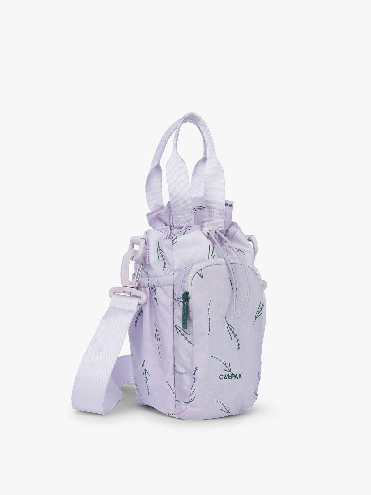 CALPAK Water Bottle Holder in lavender purple with lavender flower print ; AWH2101-LAVENDER-BLOOM