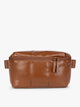 Light Honey Brown Mushroom vegan leather CALPAK Luka Belt Bag with a zippered front pocket and side straps, shown against a plain white background; BB1901-HONEY-BROWN-PU