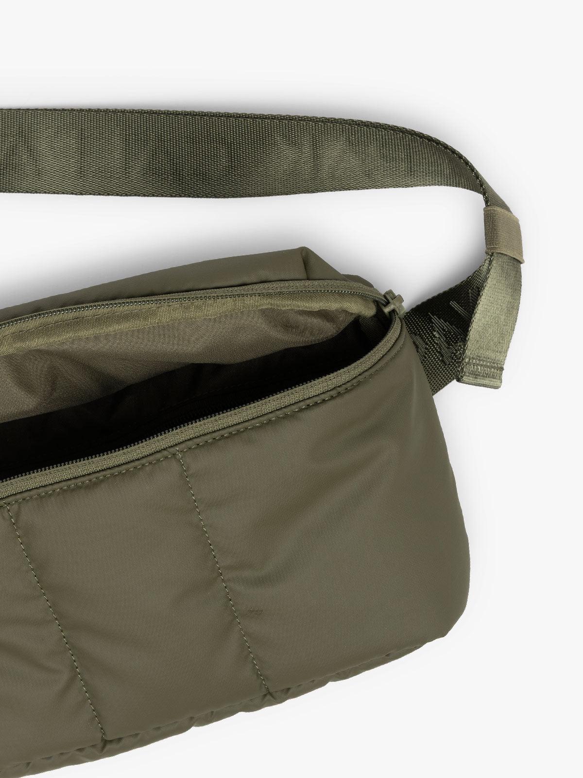 CALPAK Luka Belt Bag in dark green Pine with zipper; BB1901-PINE