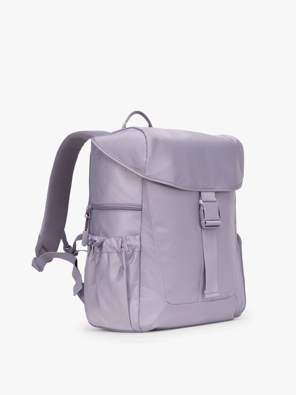 CALPAK Fit Gym Backpack in light purple Iris side view with white background; BPF2601-IRIS
