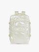 CALPAK Terra 26L Laptop Duffel Backpack with multiple pockets in shiny white Moonbeam on a white background; BPH2201-MOONBEAM