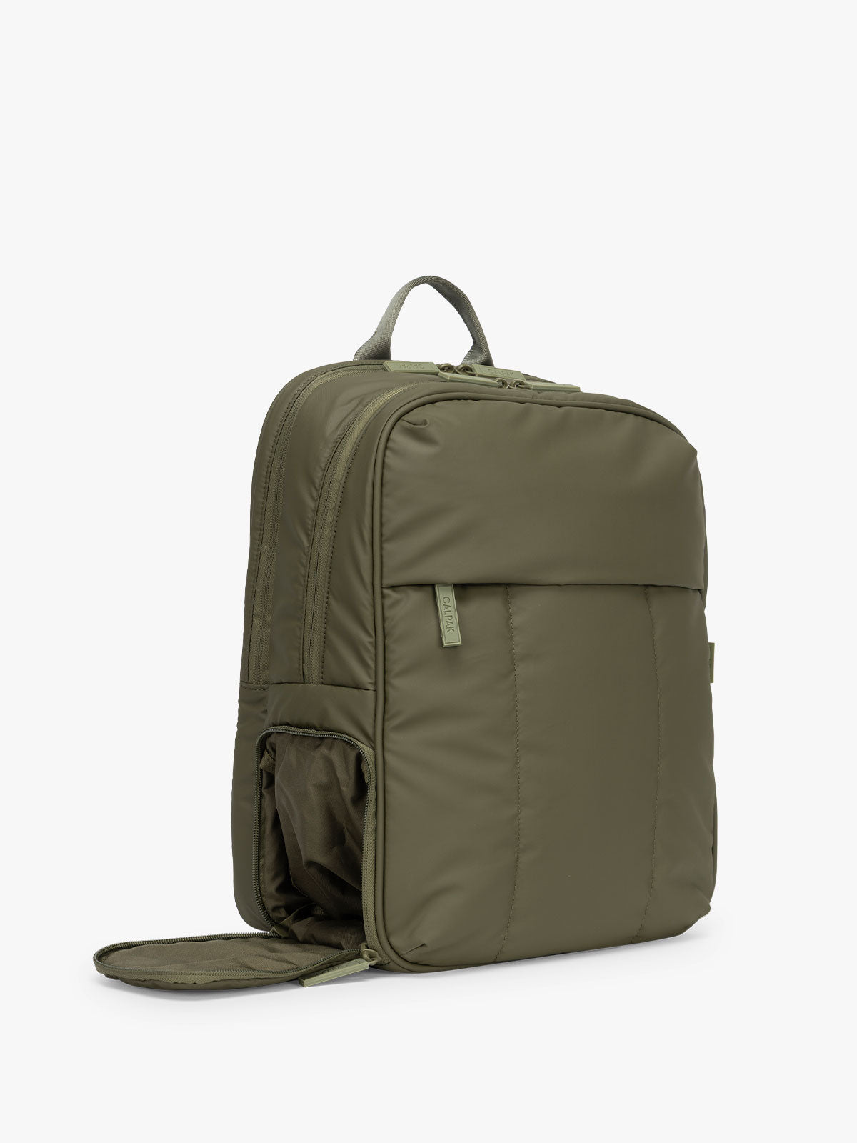 CALPAK Luka 15in Laptop Backpack in with shoe compartment in dark green Pine; BPL2001-PINE
