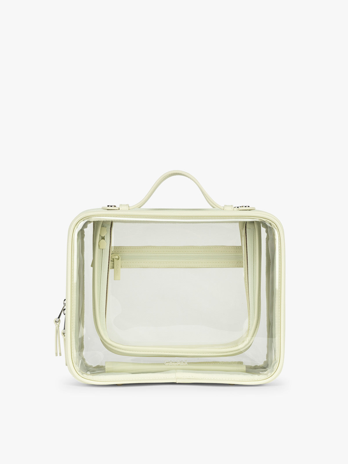 CALPAK Large Clear Cosmetic Case in light green Celadon ; CCC2001-CELADON