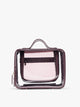 CALPAK Large Clear Cosmetics Case in deep red Dark Cherry against a white background; CCC2001-DARK-CHERRY-FAUX-CROC