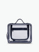 CALPAK Clear Cosmetic Case in dark blue French Blue; CCC2001-METALLIC-INDIGO