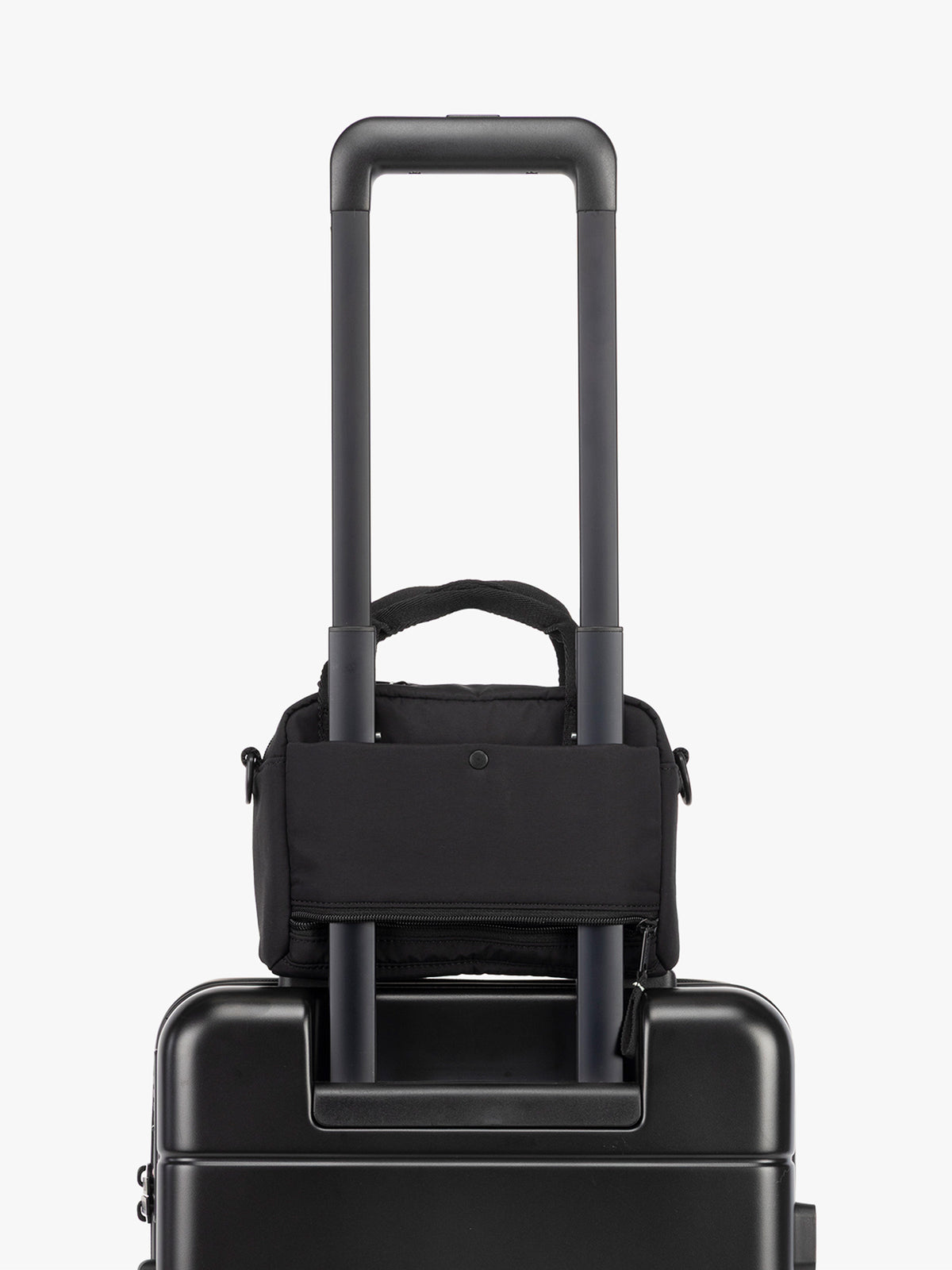 CALPAK Connect Crossbody Bag with trolley sleeve in black; CCN2501-BLACK