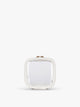 CALPAK Tiny Clear Cosmetic Case in White front view; CCT2501-WHITE
