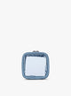 CALPAK Clear Cosmetic Case in light blue Metallic Indigo ; CCT2501-FRENCH-BLUE