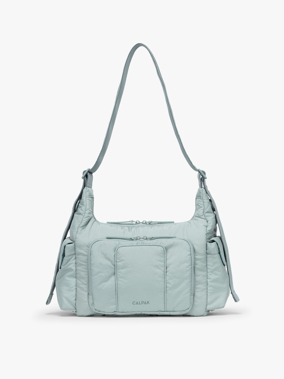 CALPAK Crossbody Diaper Bag in light blue Bluebell; CDB2501-BLUEBELL