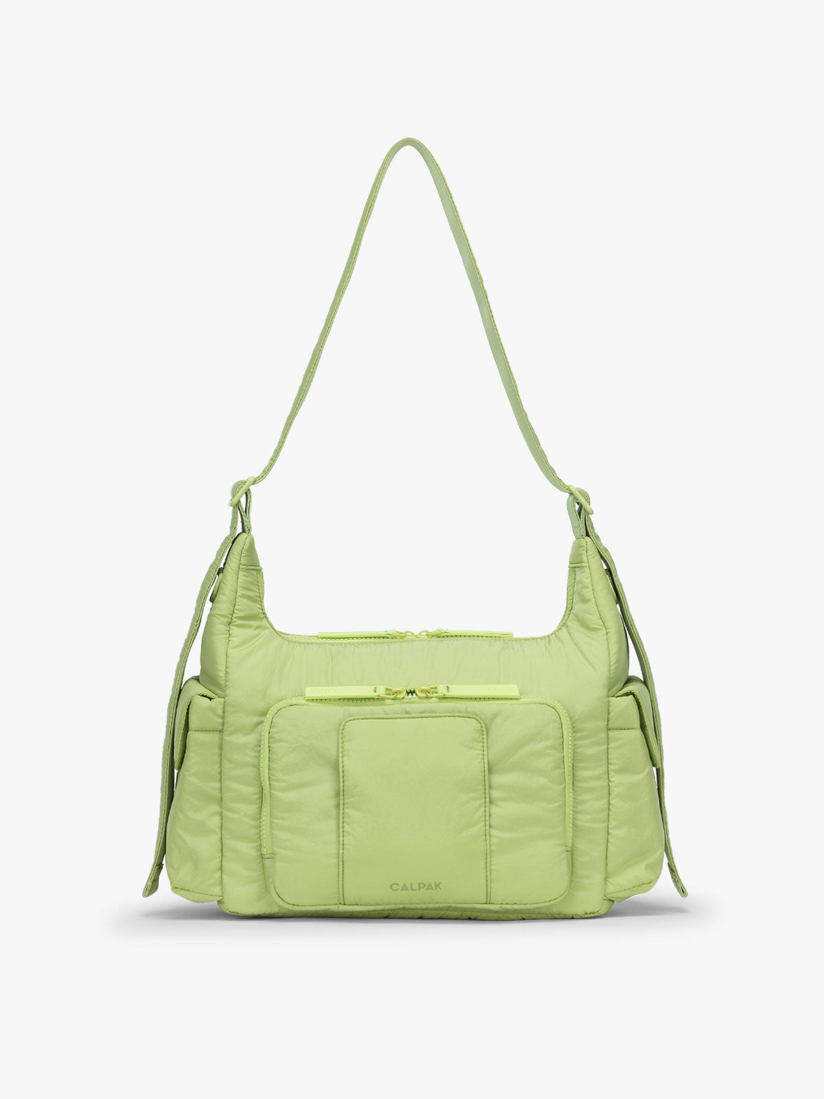 CALPAK Crossbody Diaper Bag in brown light green Lime; CDB2501-LIME