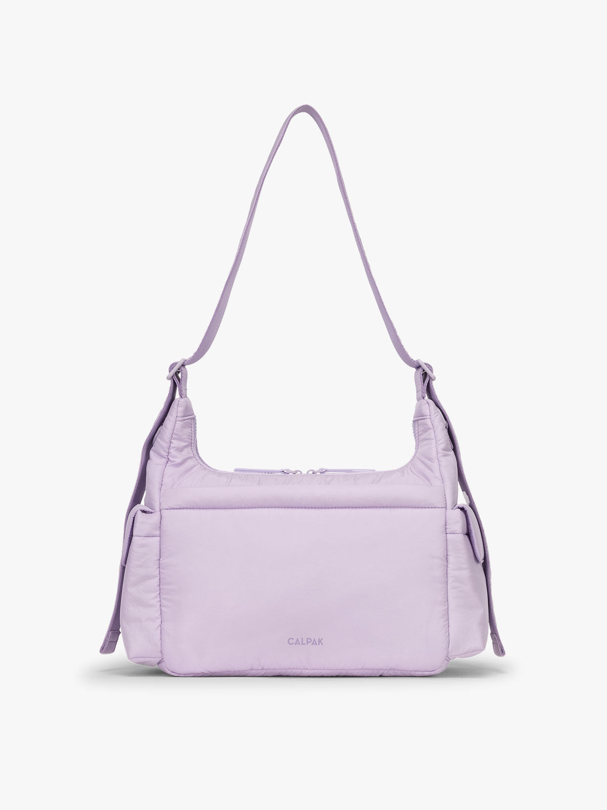 CALPAK Crossbody Diaper Bag in light purple Orchid back view; CDB2501-ORCHID