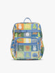 Front view of CALPAK Kids Large Backpack with Miffy and blue colorful animal pattern on a white background; CKBL2501-MIFFY-BLUE-ZOO-TRIP