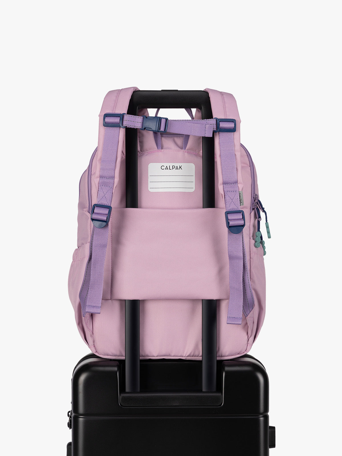 CALPAK Kids Large Backpack in pink lavender Orchid Pink for ages 8-12 with back luggage trolley sleeve; CKBL2501-ORCHID-PINK